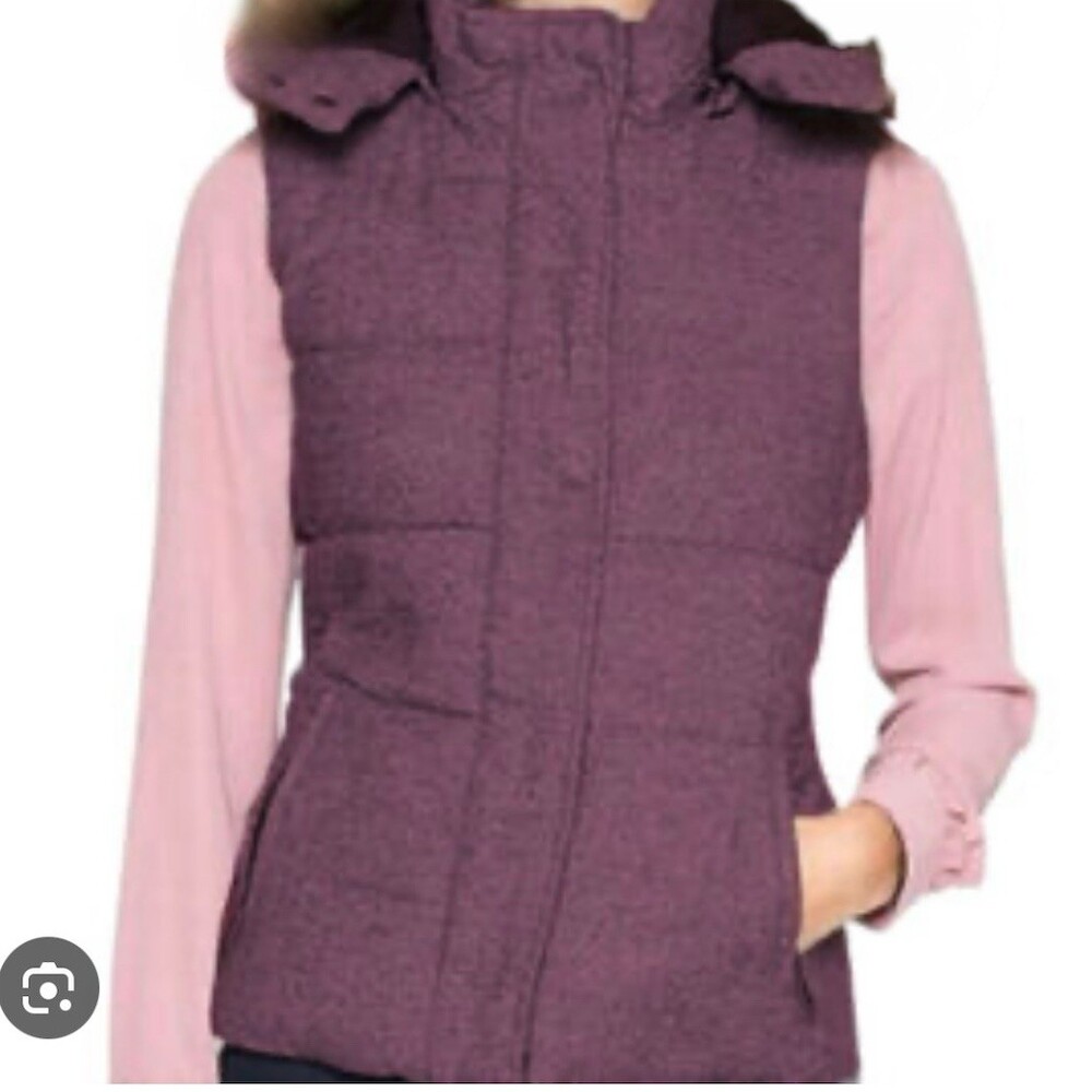 Womens Quilted Puffer Vest Size M High Neck Full Zip Pockets